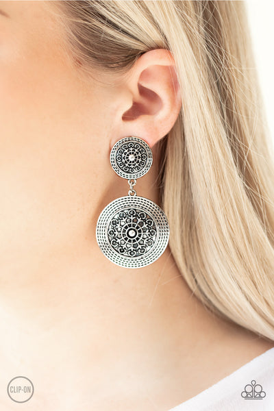 Magnificent Medallions Earrings - Silver