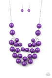 Miss Popyoularity Necklace with Earrings - Purple