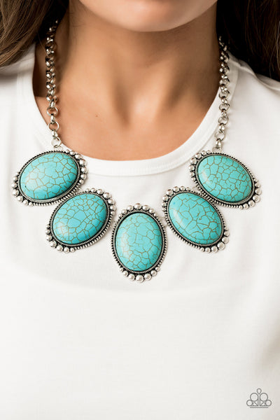 Prairie Goddes Necklace with Earrings - Blue