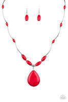 Explore The Elements Necklace with Earrings - Red