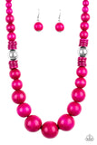 Panama Necklace with Earrings - Pink