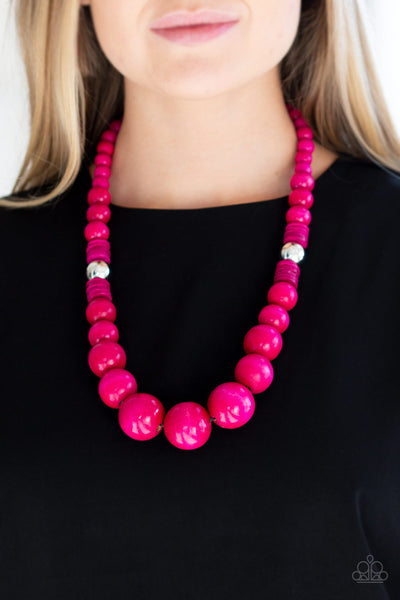 Panama Necklace with Earrings - Pink