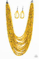 Rio Rainforest Necklace with Earrings - Yellow