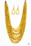 Rio Rainforest Necklace with Earrings - Yellow