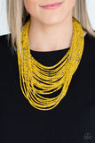 Rio Rainforest Necklace with Earrings - Yellow
