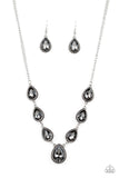 Socialite Necklace with Earrings - Black