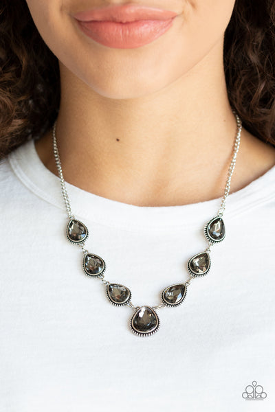 Socialite Necklace with Earrings - Black