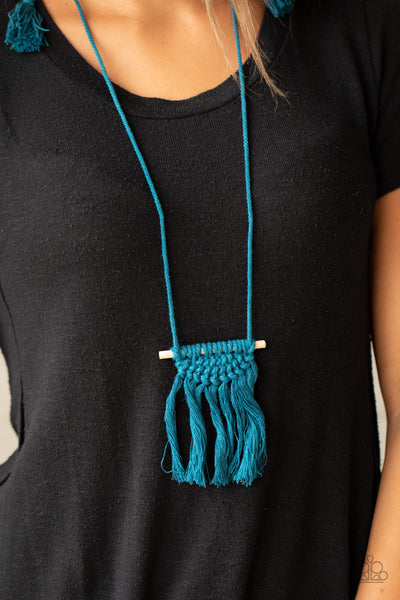 Between You and MACRAME  Necklace- Blue