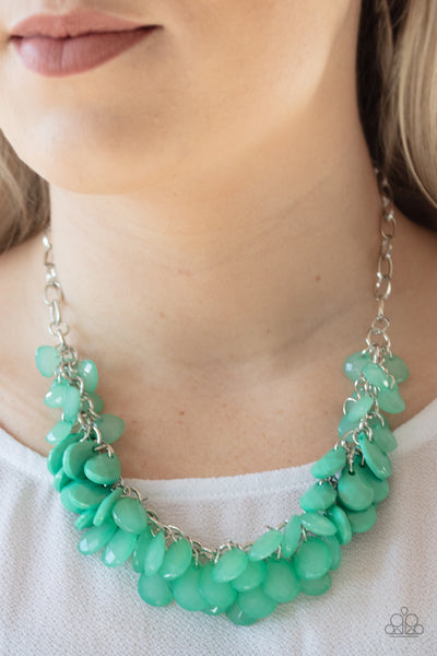 Colorfully Clustered Necklace Set - Green