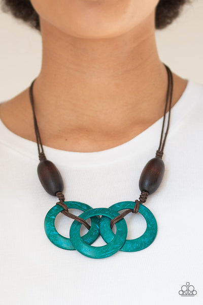 Bahama Drama Necklace with earrings - Blue