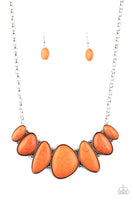 Primitive Necklace and Earrings Set- Orange