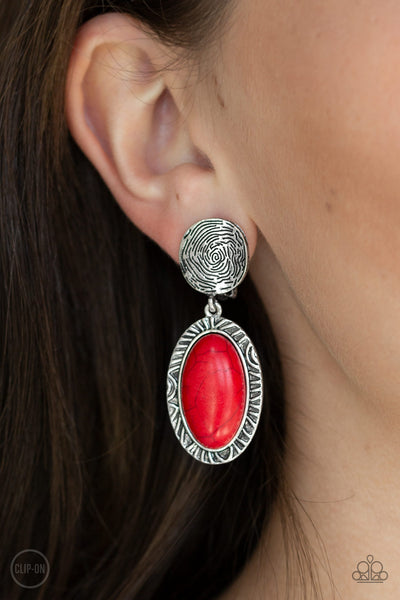 Paparazzi Southern  Impression Earrings - Red