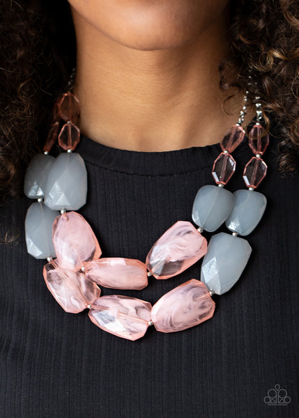 Gives Me Chills Necklace Set  - Pink