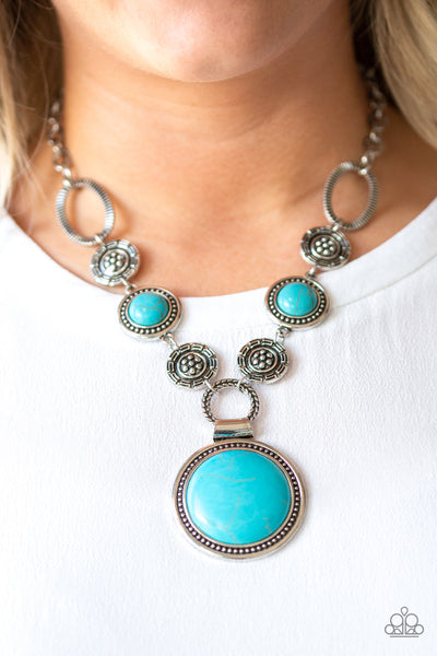 Sedona Drama Necklace with Earrings - Blue