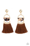 Tassel Trot Earrings - Brown