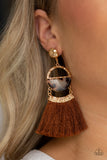 Tassel Trot Earrings - Brown
