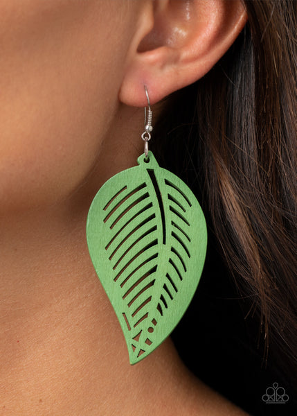 Tropical Foliage Earrings - Green