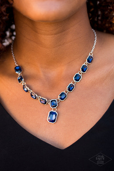 The Right To Remain Sparkly  Necklace with Earrings- Blue