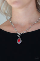 Sheer Queen Necklace with Earrings - Red