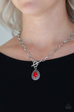 Sheer Queen Necklace with Earrings - Red