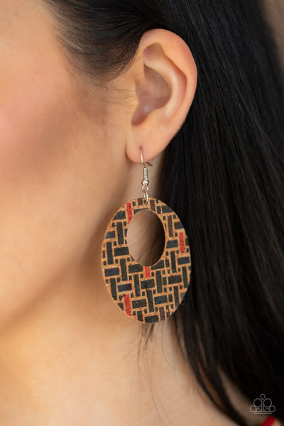 Paparazzi Put A Cork In It Earrings - Black