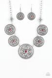 Written in the Star Lilies Necklace with Earrings - Red