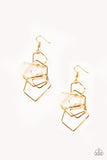 Paparazzi Five Sided Fabulous Earrings - Gold