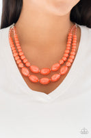 Sundae Shoppe Necklace with Earrings - Orange