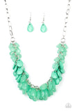 Colorfully Clustered Necklace Set - Green