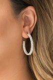 Paparazzi Big Winner  Earrings - White