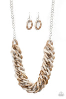 Comin in Haute Necklace with Earrings - Brown