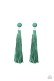 Tightrope Tassel Earrings - Green