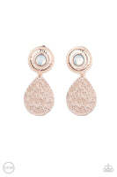 Emblazoned Edge Earrings  - Rose Gold