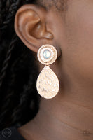 Emblazoned Edge Earrings  - Rose Gold