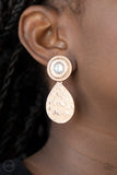 Emblazoned Edge Earrings  - Rose Gold