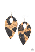 Cork Cabana  Earrings- Black