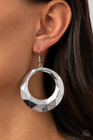 Fiercely Faceted Earrings - Silver