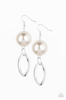 Paparazzi Big Spender Shimmer  Earrings- White