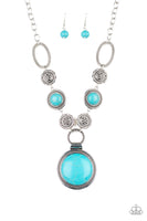 Sedona Drama Necklace with Earrings - Blue