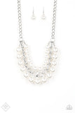 Empire State Empress Necklace with Earrings - White