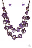 Catalina Coastin Neckalce with Earrings -  Purple