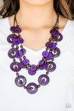Catalina Coastin Neckalce with Earrings -  Purple
